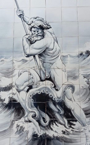 Portuguese Maritime Mural on Outdoor Wall